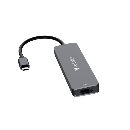 VERBATIM Dokovací stanice USB-C, 6v1, HDMI, USB-C PD, USB 3.0, USB 2.0, SD a microSD, šedá VERBATIM Dokovací stanice USB-C, 6v1, HDMI, USB-C PD, USB 3.0, USB 2.0, SD a microSD, šedá