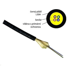 Optický kabel XtendLan DROP FTTx, 12x 9/125 SM, G.657A, LS0H, černý, cívka 1km Optický kabel XtendLan DROP FTTx, 12x 9/125 SM, G.657A, LS0H, černý, cívka 1km