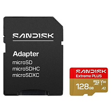 SanDisk MicroSDHC karta 128GB Extreme PLUS (R250/W120MB/s, UHS-I V30, Rescue Pro Deluxe) + adaptér SanDisk MicroSDHC karta 128GB Extreme PLUS (R250/W120MB/s, UHS-I V30, Rescue Pro Deluxe) + adaptér