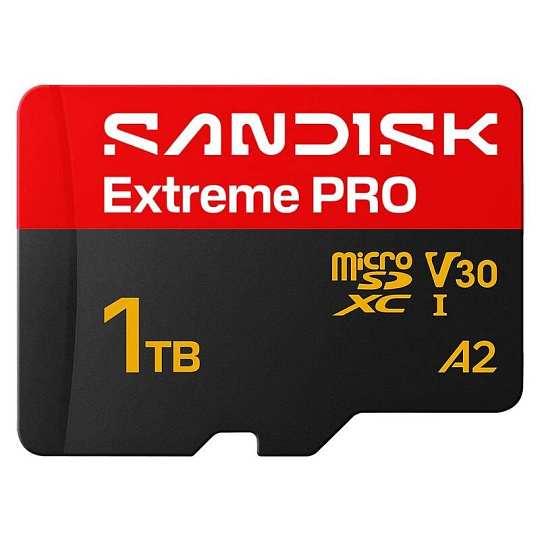 SanDisk micro SDXC Extreme PRO 1TB UHS-I U3 (250R/170W MB/s, UHS-I U3 V30) + adaptér SanDisk micro SDXC Extreme PRO 1TB UHS-I U3 (250R/170W MB/s, UHS-I U3 V30) + adaptér