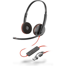 Poly Blackwire 3220 náhlavní souprava, USB-C/A adaptér, stereo Poly Blackwire 3220 náhlavní souprava, USB-C/A adaptér, stereo