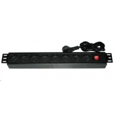19" rozvodný panel XtendLan 8x230V, ČSN, vypínač, indikátor napětí, kabel 1,8m, výška 1,5U 19" rozvodný panel XtendLan 8x230V, ČSN, vypínač, indikátor napětí, kabel 1,8m, výška 1,5U