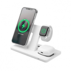 Fixed stojánek MagPowerstation s bezdrátovým nabíjením až pro 3 zařízení, funkce MagSafe, 15W+15W+5W, bílá Fixed stojánek MagPowerstation s bezdrátovým nabíjením až pro 3 zařízení, funkce MagSafe, 15W+15W+5W, bílá
