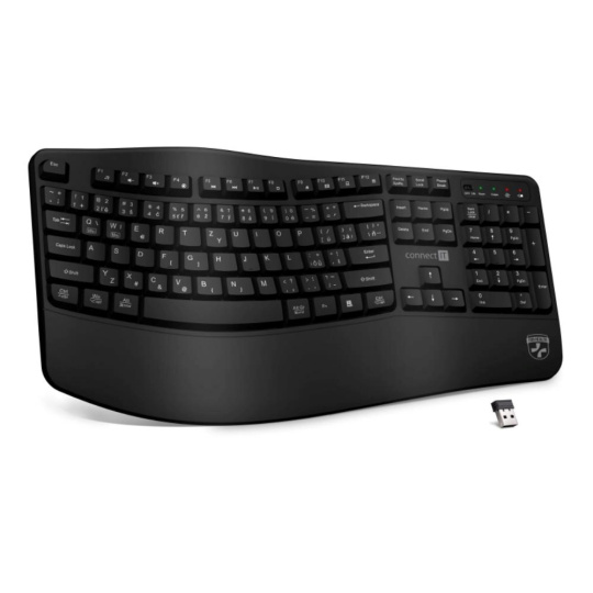 CONNECT IT FOR HEALTH Ergonomická klávesnice ErgoOffice, Bezdrátová, CZ+SK, černá CONNECT IT FOR HEALTH Ergonomická klávesnice ErgoOffice, Bezdrátová, CZ+SK, černá