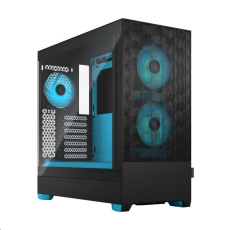 FRACTAL DESIGN skříň Pop Air RGB Cyan Core TG Clear Tint, 2x USB 3.0, bez zdroje, ATX