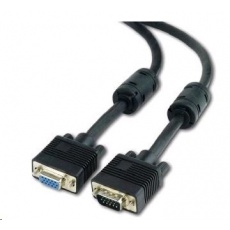 GEMBIRD Kabel VGA prodlužovací 10m (HD15M/F, dvojité stínění, feritová jádra), černý GEMBIRD Kabel VGA prodlužovací 10m (HD15M/F, dvojité stínění, feritová jádra), černý