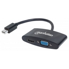MANHATTAN 2-in-1 4K Mini DisplayPort Adapter, Mini DP Male to HDMI/VGA Female, Passive, Black MANHATTAN 2-in-1 4K Mini DisplayPort Adapter, Mini DP Male to HDMI/VGA Female, Passive, Black