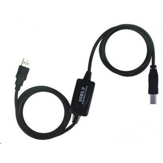 PREMIUMCORD USB 2.0 repeater a propojovací kabel A/M-B/M 10m