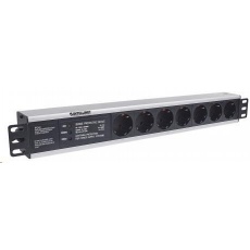 Intellinet 19" 1.5U Rackmount 7-Way Power Strip - German Type, rozvodný panel, 7x DE zásuvka, 3m kabel,přepěťová ochrana Intellinet 19" 1.5U Rackmount 7-Way Power Strip - German Type, rozvodný panel, 7x DE zásuvka, 3m kabel,přepěťová ochrana