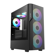 1stCOOL skříň GAMER 5, Mid tower, AU, USB 3.0, USB-C, 2x 140 ARGB Fan, 1x 120 ARGB Fan, bez zdroje, černá 1stCOOL skříň GAMER 5, Mid tower, AU, USB 3.0, USB-C, 2x 140 ARGB Fan, 1x 120 ARGB Fan, bez zdroje, černá