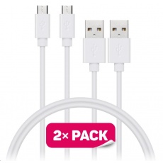 CONNECT IT Wirez Micro USB - USB, bílý, 1 m (2 ks v balení) CONNECT IT Wirez Micro USB - USB, bílý, 1 m (2 ks v balení)