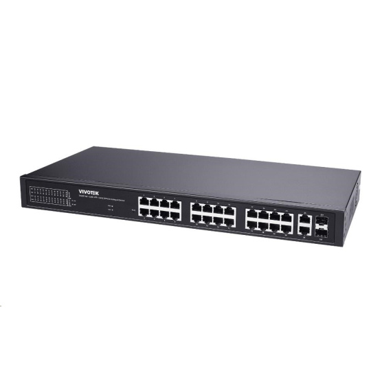 Vivotek PoE switch AW-GEL-285A-380, 24xGE PoE(802.3af/at/bt, PoE budget 380W), 2xGbE RJ-45, 4xSFP 100M/1G slot