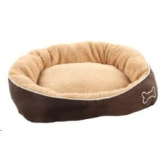 Pelech KARLIE Chipz hnedy okraj, bezovy vnitrek S 52x46x20cm