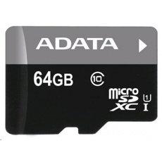ADATA MicroSDXC karta 64GB Premier UHS-I Class 10 + SD adaptér ADATA MicroSDXC karta 64GB Premier UHS-I Class 10 + SD adaptér