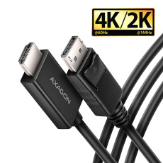 AXAGON RVD-HI20C2, DisplayPort -> HDMI 2.0b redukce / kabel 1.8m, 4K/60Hz AXAGON RVD-HI20C2, DisplayPort -> HDMI 2.0b redukce / kabel 1.8m, 4K/60Hz