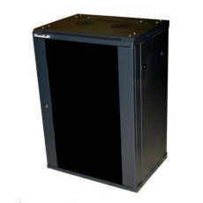 XtendLan 19" nástěnný rozvaděč 15U 600x450, nosnost 60 kg, skleněné kouřové dveře, rozložený, černý XtendLan 19" nástěnný rozvaděč 15U 600x450, nosnost 60 kg, skleněné kouřové dveře, rozložený, černý