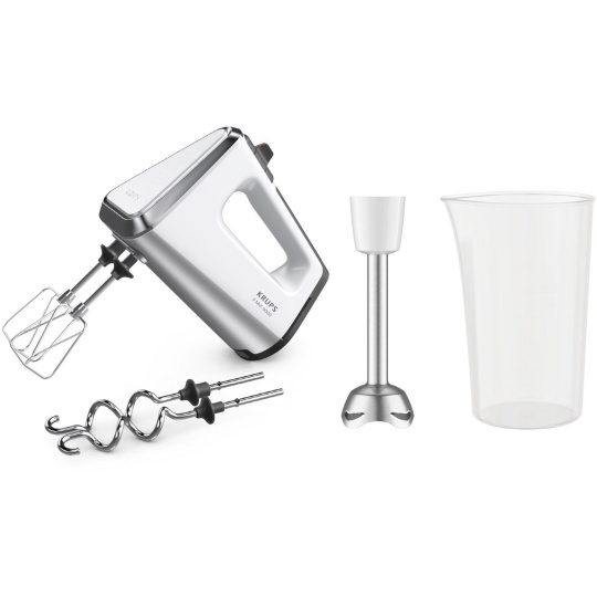 Krups GN9121 3 Mix 9000 Deluxe ruční mixér, 750 W, Turbo, s příslušenstvím, bílá