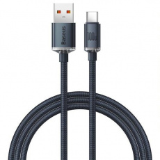 Baseus Crystal Shine Series nabíjecí / datový kabel USB-A / USB-C 100W 1,2m, černá Baseus Crystal Shine Series nabíjecí / datový kabel USB-A / USB-C 100W 1,2m, černá