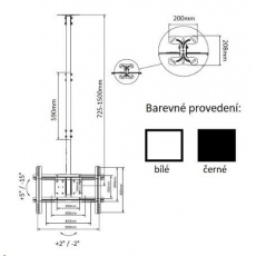 Držák Tv na strop Fiber Mounts T560 - Bílý Držák Tv na strop Fiber Mounts T560 - Bílý