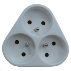 Solight rozbočka, 3x 10A, trojuholník, biela Solight rozbočka, 3x 10A, trojuholník, biela