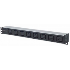 Intellinet rozvodný panel PDU, 8x C19 zásuvka, rack 1U, 2m odpojitelný kabel, vstup C20 zezadu Intellinet rozvodný panel PDU, 8x C19 zásuvka, rack 1U, 2m odpojitelný kabel, vstup C20 zezadu