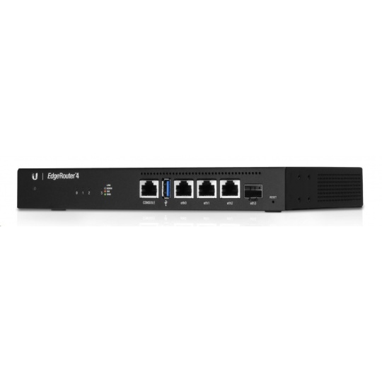 UBNT EdgeMAX EdgeRouter 4 [1GHz quad-core CPU, 1GB RAM, EdgeOS, 3 gigabitové porty + 1xSFP slot, fanless]