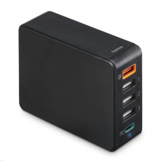 Hama rychlá stolní USB nabíječka, 4x USB-A, 1x USB-C, PD/QC, 51 W, 1,2 m Hama rychlá stolní USB nabíječka, 4x USB-A, 1x USB-C, PD/QC, 51 W, 1,2 m