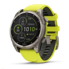 Garmin - fenix 8 Solar Sapphire - 47 mm - Titanium with Amp Yellow | Graphite Silicone Band, EU Garmin - fenix 8 Solar Sapphire - 47 mm - Titanium with Amp Yellow | Graphite Silicone Band, EU