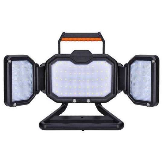 Solight LED reflektor 30W, přenosný, nabíjecí, 3000lm, oranžovo-černý