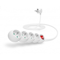 CONNECT IT prodlužovací kabel 230 V, 4 zásuvky, 3 m, s vypínačem (bílý) CONNECT IT prodlužovací kabel 230 V, 4 zásuvky, 3 m, s vypínačem (bílý)