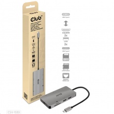 Club3D Dokovací stanice 8v1 USB 3.2 typ C (2xHDMI, 2xUSB-A, RJ45, SD/ Micro SD USB Type-C, 100W PD Club3D Dokovací stanice 8v1 USB 3.2 typ C (2xHDMI, 2xUSB-A, RJ45, SD/ Micro SD USB Type-C, 100W PD