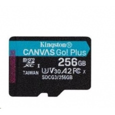 Kingston MicroSDXC karta 256GB Canvas Go! Plus, R:170/W:90MB/s, Class 10, UHS-I, U3, V30, A2 Kingston MicroSDXC karta 256GB Canvas Go! Plus, R:170/W:90MB/s, Class 10, UHS-I, U3, V30, A2