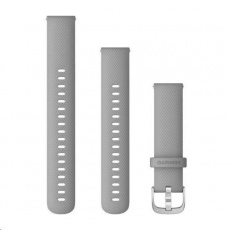 Garmin řemínek Quick Release 18mm, silikonový šedý, stříbrná přezka Garmin řemínek Quick Release 18mm, silikonový šedý, stříbrná přezka
