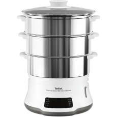 Tefal VC502D10 Convenient Series Deluxe parní hrnec, 900 W, 9 l, 5 programů, časovač, displej, bílý