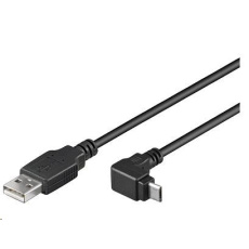 PremiumCord Kabel micro USB 2.0, A-B, konektor do úhlu 90° 1m (černý) PremiumCord Kabel micro USB 2.0, A-B, konektor do úhlu 90° 1m (černý)