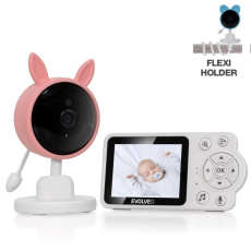 EVOLVEO Baby Monitor N3, LCD displej, IR přísvit, růžová EVOLVEO Baby Monitor N3, LCD displej, IR přísvit, růžová