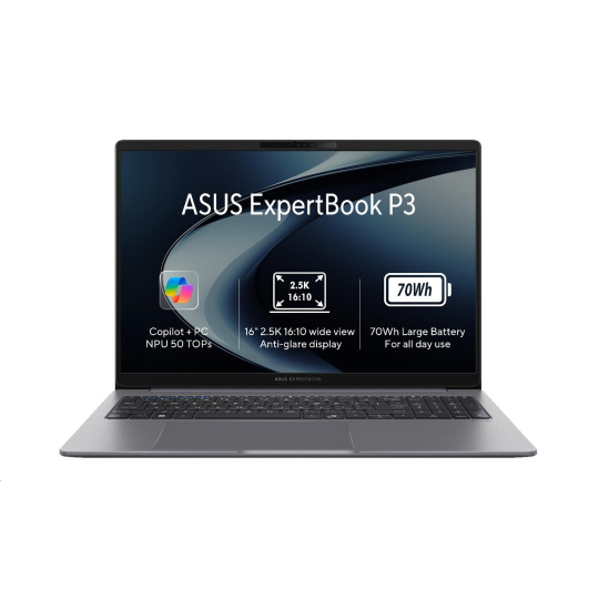 ASUS NTB ExpertBook PM3 (PM3606CKA-PLR516512W), AI 5 330, 16" 2560x1600, 16GB, 512GB, Radeon, W11 Home, Misty Grey