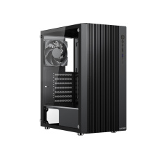 1stCOOL skříň GAMER 4, Mid tower, AU, USB 3.0, USB-C, 2x120mm, průhledná bočnice, bez zdroje, černá