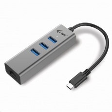 i-tec USB-C Metal 3-portový HUB s Gigabit Ethernet adapterem i-tec USB-C Metal 3-portový HUB s Gigabit Ethernet adapterem