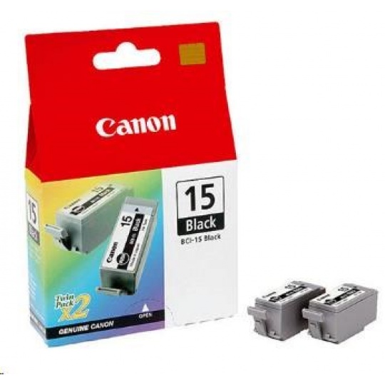 Canon CARTRIDGE BCI-15BK černá TWIN-PACK pro i70, i80, iP90, Bubble Jet i70, i80 (390 str.)