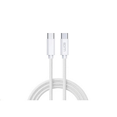 WG - Datový kabel Type-C (male) na Type-C (male), 1 metr, 3 A, cotton ECO, bílá WG - Datový kabel Type-C (male) na Type-C (male), 1 metr, 3 A, cotton ECO, bílá
