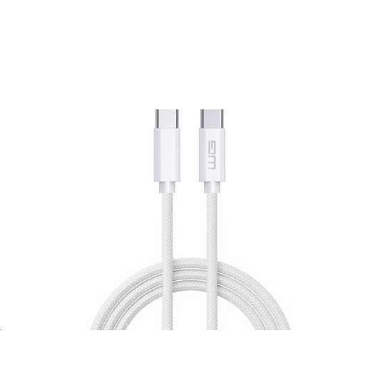 WG - Datový kabel Type-C (male) na Type-C (male), 1 metr, 3 A, cotton ECO, bílá WG - Datový kabel Type-C (male) na Type-C (male), 1 metr, 3 A, cotton ECO, bílá