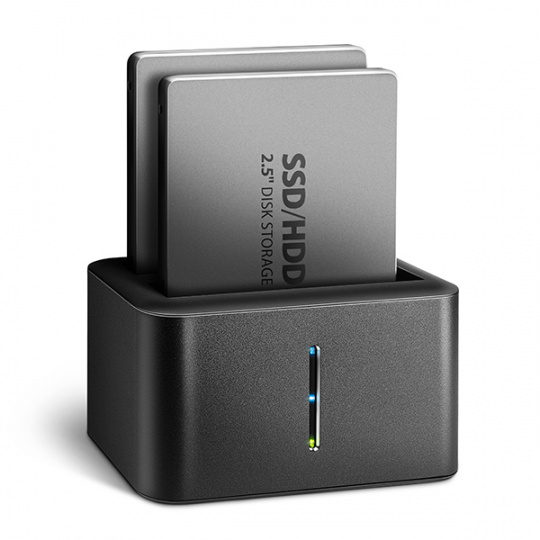 AXAGON ADSA-D25, USB 3.2 Gen 1 - 2x SATA 6G 2.5" SSD/HDD CLONE MINI dokovací stanice