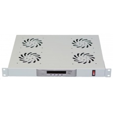 LEXI-Net 19" ventilační jednotka 1U, 4 ventilátory, LCD, digitální termostat, hloubka 350mm, šedá LEXI-Net 19" ventilační jednotka 1U, 4 ventilátory, LCD, digitální termostat, hloubka 350mm, šedá