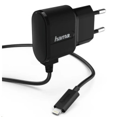 Hama síťová nabíječka s kabelem, Apple Lightning, MFI, 1 A, černá Hama síťová nabíječka s kabelem, Apple Lightning, MFI, 1 A, černá