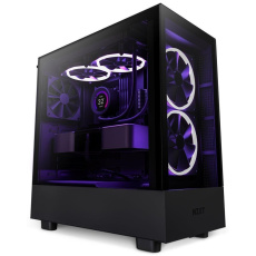 NZXT skříň H5 Elite edition / 3x120 mm (2xRGB) fan / USB 3.0 / USB-C 3.1 / průhledná bočnice i přední panel / černá NZXT skříň H5 Elite edition / 3x120 mm (2xRGB) fan / USB 3.0 / USB-C 3.1 / průhledná bočnice i přední panel / černá
