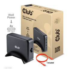 Club3D cestovní nabíječka 240W GaN technologie, 4xUSB-C, PPS + PD 3.1 Support Club3D cestovní nabíječka 240W GaN technologie, 4xUSB-C, PPS + PD 3.1 Support