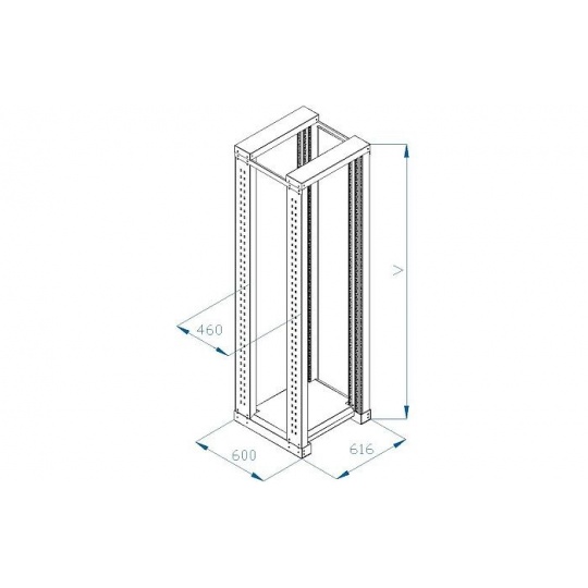 TRITON 19" montážní rám 45U, dvoudílný, hloubka 600mm