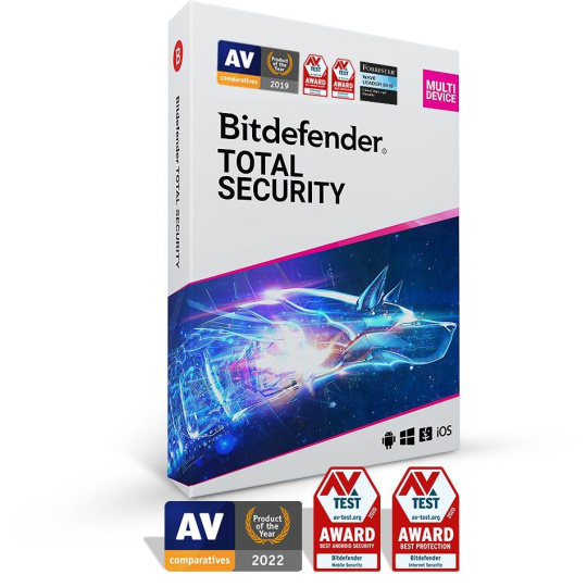 Bitdefender Total Security - 5 zařízení na 2 roky - elektronická licence do emailu