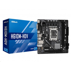 ASRock MB Sc LGA1700 H610M-HDV, Intel H610, 2xDDR4, 1xDP, 1xHDMI, 1xVGA, mATX ASRock MB Sc LGA1700 H610M-HDV, Intel H610, 2xDDR4, 1xDP, 1xHDMI, 1xVGA, mATX